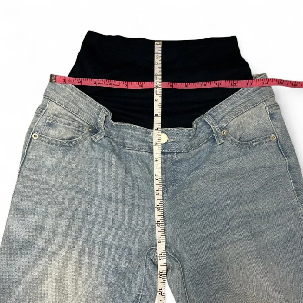 Time & Tru faded wash blue maternity straight leg jeans size small - Picture 6 of 8